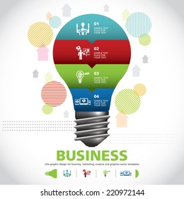 BULB ICON WITH IDEA CONCEPT. INFO GRAPHIC for business, marketing, creative, web design and graphics