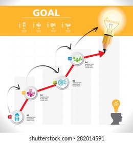 BULB ICON WITH IDEA CONCEPT. INFO GRAPHIC for business, marketing, creative, web design and graphics