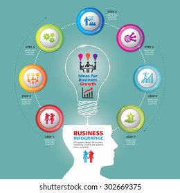 BULB ICON WITH IDEA CONCEPT. INFO GRAPHIC for business, marketing, creative, web design and graphics