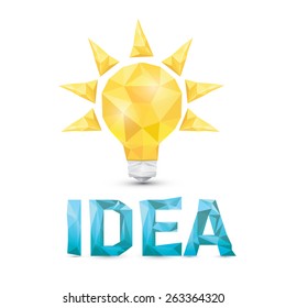 BULB ICON WITH IDEA CONCEPT. idea logo