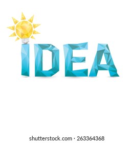BULB ICON WITH IDEA CONCEPT. idea logo