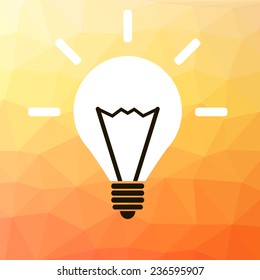 bulb icon with idea concept on the polygon background, vector illustration