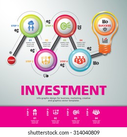 BULB ICON WITH IDEA CONCEPT, template modern info graphic design, for business template, marketing, creative templates and graphics vector