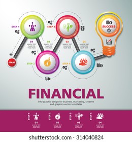 BULB ICON WITH IDEA CONCEPT, template modern info graphic design, for business template, marketing, creative templates and graphics vector