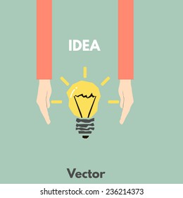 Bulb icon with idea concept, vector illustration