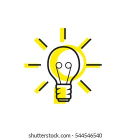 BULB ICON WITH IDEA CONCEPT - vector illustration.