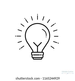 Bulb icon, idea, inspiration, solution concept, light, innovation icon