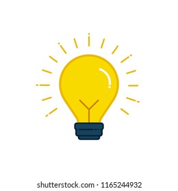 Bulb icon, idea, inspiration, solution concept, light, innovation icon
