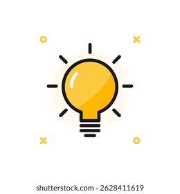 Icono de bombilla. Icono de la idea. Icono de luz Vector.