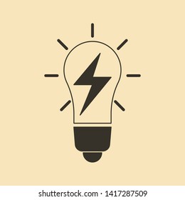Bulb icon, idea icon, lighting design vector