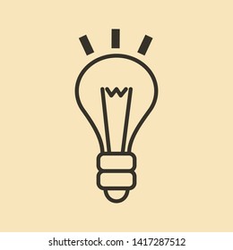 Bulb icon, idea icon, lighting design vector