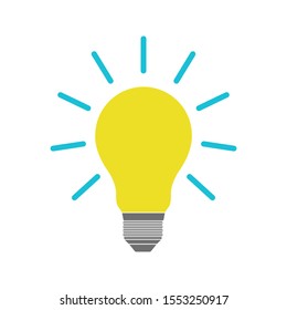bulb icon, idea icon, lighting design vector on white background. editable vector