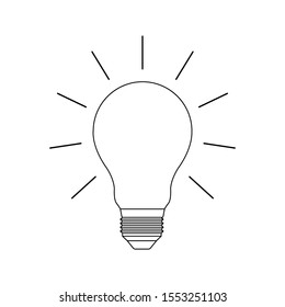 bulb icon, idea icon, lighting design vector on white background. editable vector