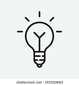 icono de bombilla, icono de idea, vector de diseño de iluminación