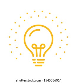 Bulb icon. Idea sign, thinking concept. Symbol of electric. Idea sign, thinking concept for graphic design. Vector illustration. EPS10