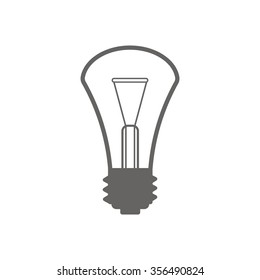 BULB   icon,  isolated. Flat  design.