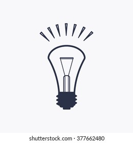 Bulb   icon,  isolated. Flat  design.