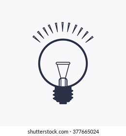Bulb   icon,  isolated. Flat  design.
