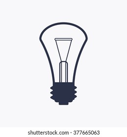 Bulb   icon,  isolated. Flat  design.