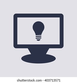 Bulb  icon,  isolated. Flat  design.