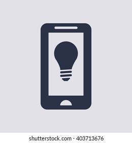 Bulb  icon,  isolated. Flat  design.
