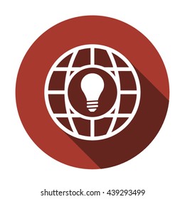Bulb  icon,  isolated. Flat  design.