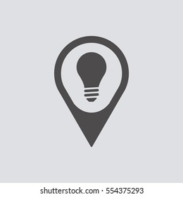 Bulb    icon, isolated. Flat  design. 