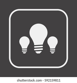 Bulb   icon, isolated. Flat  design. 