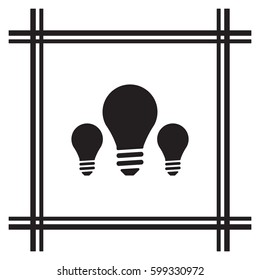 Bulb   icon, isolated. Flat  design. 