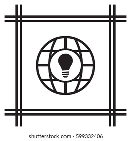 Bulb    icon, isolated. Flat  design. 