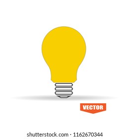 Bulb icon isolated on white background. Trendy bulb icon in flat style. Template for app, ui and logo. Icon bulb for your web site. Vector illustration, EPS 10