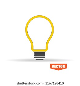 Bulb icon isolated on white background. Trendy bulb icon in flat style. Template for app, ui and logo. Icon bulb for your web site. Vector illustration, EPS 10