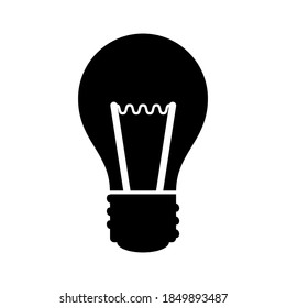 Icono de la bombilla aislado en fondo blanco. Ilustración del vector