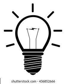 Bulb icon isolated on white background. Vector art.
