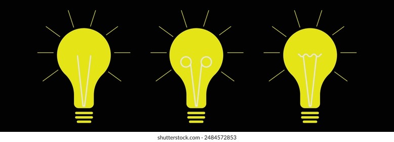 Bulb icon. Bulb lamp icons set. Editable stroke. Eps 10.
