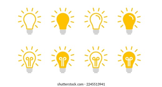 Bulb icon. Lamp idea. Lightbulb vector sign. Electric bulb symbol.