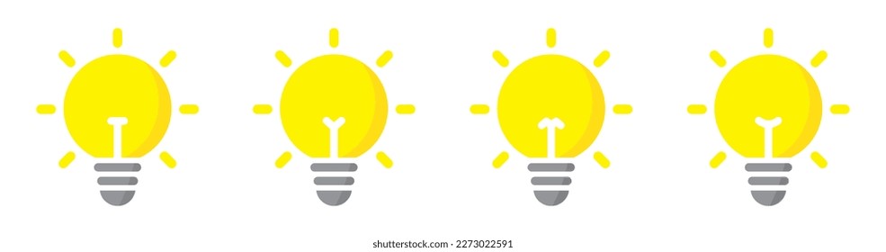 Icono de la bombilla. Icono de la lámpara. Icono de Idea, ilustración vectorial