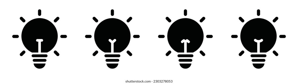 Icono de la bombilla. Icono de la lámpara. Icono de Idea, ilustración vectorial