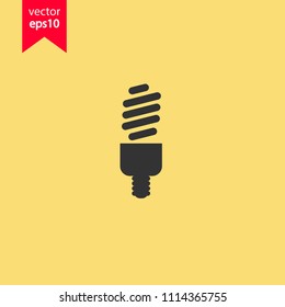 Bulb icon. Lamp vector icon. Idea icon. Yellow background. EPS 10 vector flat sign.