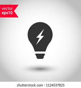 Bulb icon. Lamp vector icon. Idea icon. Light icon. Studio background. EPS 10 vector flat sign.