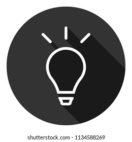 Bulb icon. Lamp vector icon. Idea icon. Light icon. Gray background with shadow. Vector flat sign.