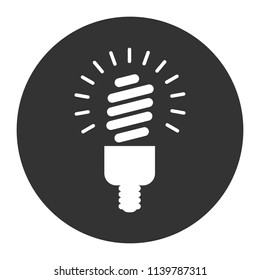 Bulb icon. Lamp vector icon. Idea icon. Light icon. Gray background. Vector flat sign.