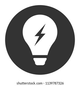 Bulb icon. Lamp vector icon. Idea icon. Light icon. Gray background. Vector flat sign.
