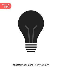 Bulb icon. Lamp vector icon. Idea icon. Light icon. Studio background. EPS 10 vector flat sign.