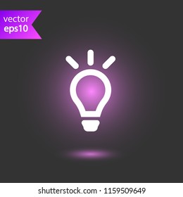 Bulb icon. Lamp vector icon. Idea icon. Light icon. EPS 10 flat symbol