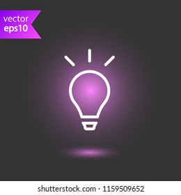 Bulb icon. Lamp vector icon. Idea icon. Light icon. EPS 10 flat symbol
