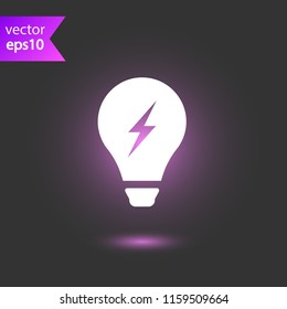 Bulb icon. Lamp vector icon. Idea icon. Light icon. EPS 10 flat symbol