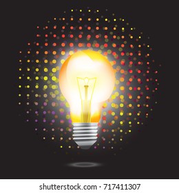 Bulb icon with light bokeh