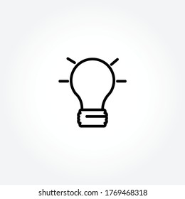 bulb icon. Light lamp isolated line icon. idea icon