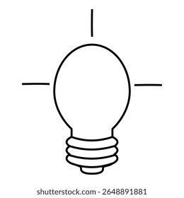 Ícone de lâmpada com raios de luz representa energia elétrica, energia e moderno conceito de design minimalista.